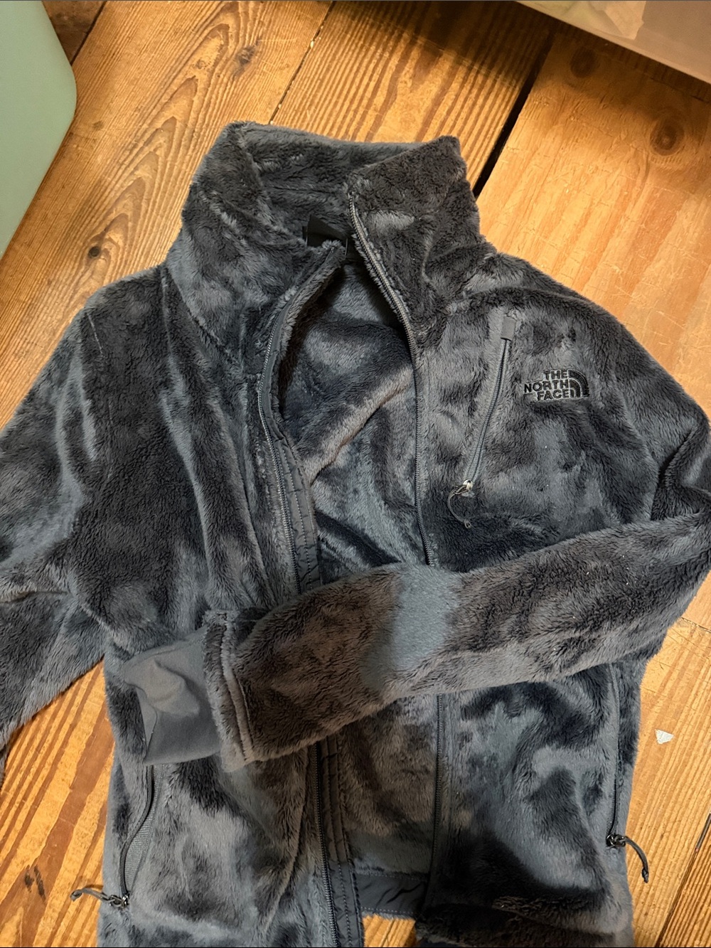 The North Face Womens Gray Plush Full-Zip Fleece Jacket